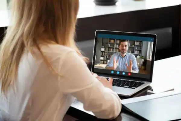 image of woman attending online mediation Workington speak to our team today!